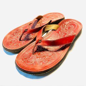 Discontinued Women's Red Leather Sandals | OluKai